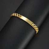10mm Punk Engraved Name Date Bracelet Stainless Steel Bangle