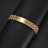 10mm Punk Engraved Name Date Bracelet Stainless Steel Bangle