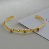 Adjustable Pink Stone Bracelet for Women Anniversary Gift