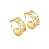 Classic Name Earrings Stainless Steel Personalized Letter Ear Studs