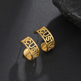Classic Name Earrings Stainless Steel Personalized Letter Ear Studs