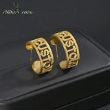 Classic Name Earrings Stainless Steel Personalized Letter Ear Studs
