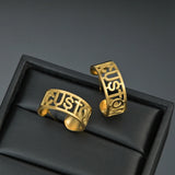 Classic Name Earrings Stainless Steel Personalized Letter Ear Studs