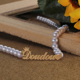 Classic Frost Necklace Stainless Steel Name Crown Pendant Women Jewelry