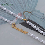 Classic Frost Necklace Stainless Steel Name Crown Pendant Women Jewelry