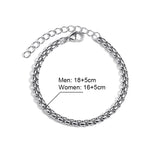 Square Pearl Chain Bracelets Stainless Steel Hiphop Punk Jewelry