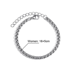 Square Pearl Chain Bracelets Stainless Steel Hiphop Punk Jewelry