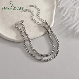 Square Pearl Chain Bracelets Stainless Steel Hiphop Punk Jewelry