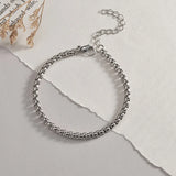 Square Pearl Chain Bracelets Stainless Steel Hiphop Punk Jewelry