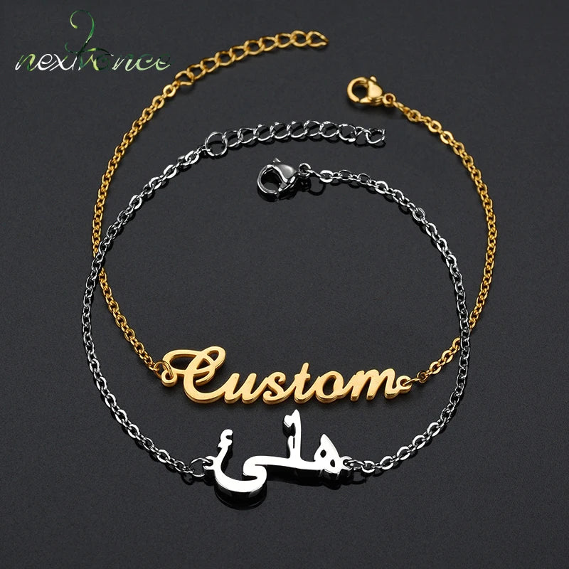 Arabic Name Bracelet Stainless Steel Personalized ID Gift