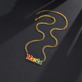 Personalized Stainless Steel Name Necklace 4mm NK Cuban Thick Chain Pendant