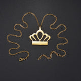 Stainless Steel Crown Necklace Engraved Name ID Jewelry Gift