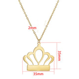 Stainless Steel Crown Necklace Engraved Name ID Jewelry Gift