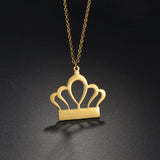 Stainless Steel Crown Necklace Engraved Name ID Jewelry Gift