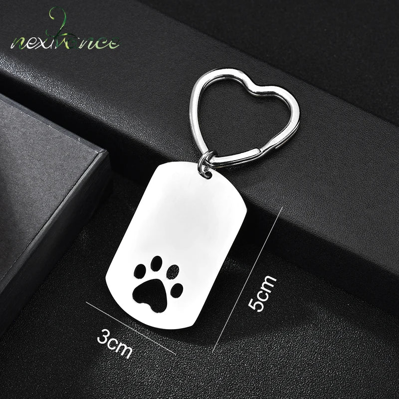 Personalized Dog Tag Photo Keychain with Engraved Message