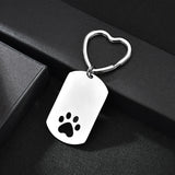 Personalized Dog Tag Photo Keychain with Engraved Message