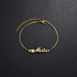Nextvance Heart Name Bracelet Stainless Steel Personalized Letter Bangle