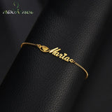 Nextvance Heart Name Bracelet Stainless Steel Personalized Letter Bangle