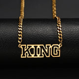 Custom Hollow Name Necklace on 5mm Cuban Chain for Men