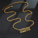 Custom Hollow Name Necklace on 5mm Cuban Chain for Men