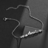 Nextvance Stainless Steel Zircon Stone Name Bracelet
