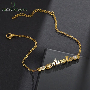 Nextvance Stainless Steel Zircon Stone Name Bracelet
