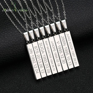 Nextvance Bar Necklace Engraved Pendant Stainless Steel Gift