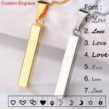 Nextvance Bar Necklace Engraved Pendant Stainless Steel Gift