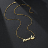 Maple Leaf Choker Stainless Steel Necklace Personalised Birthday Jewelry