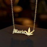 Maple Leaf Choker Stainless Steel Necklace Personalised Birthday Jewelry