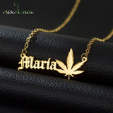 Maple Leaf Choker Stainless Steel Necklace Personalised Birthday Jewelry