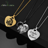 Stainless Steel Heart Pendant Chain Necklace Photo Name Engrave ID Jewelry Gift