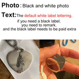 Stainless Steel Heart Pendant Chain Necklace Photo Name Engrave ID Jewelry Gift