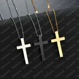 Personalized Cross Necklace Engraved Name Pendant Stainless Steel