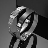 Engraved Date Steel Bracelet for Men - Personalized Couple Cuff Bangle
