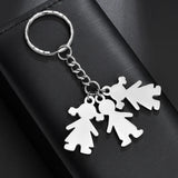 Customize Engrave Two Name Date Keychain for Baby Birthday Gift