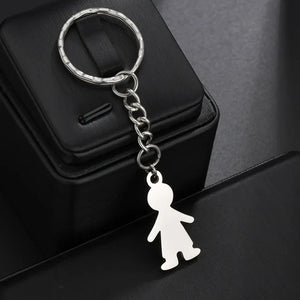 Customize Engrave Two Name Date Keychain for Baby Birthday Gift