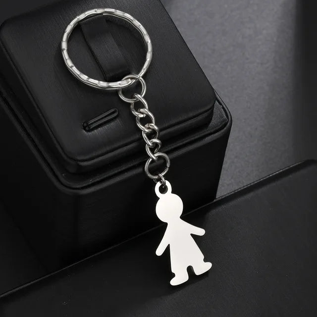 Customize Engrave Two Name Date Keychain for Baby Birthday Gift