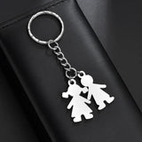 Customize Engrave Two Name Date Keychain for Baby Birthday Gift