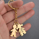 Customize Engrave Two Name Date Keychain for Baby Birthday Gift