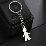 Customize Engrave Two Name Date Keychain for Baby Birthday Gift