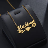 Personalized Name Heart Necklace Steel Butterfly Ball Tree Pendant