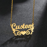 Personalized Name Heart Necklace Steel Butterfly Ball Tree Pendant