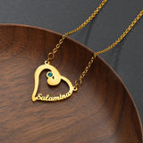Custom Heart Rhinestones Name Necklace