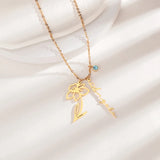 Custom Name Necklace with Birthstone - Personalized Stainless Steel Jewelry Gift