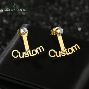 Zircon Earring Stainless Steel Ear Stud Youth Couple Earrings Women