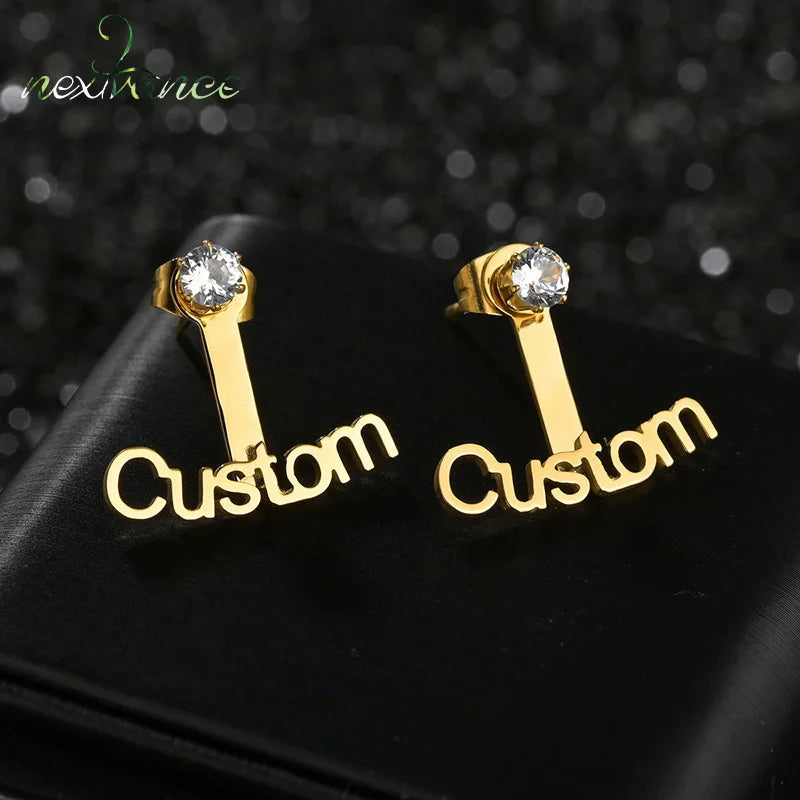 Zircon Earring Stainless Steel Ear Stud Youth Couple Earrings Women
