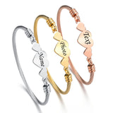 Custom Stainless Steel Date Name Bracelet for Her