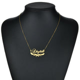 Stainless Steel Name Necklace Personalized Letter Wing Necklace