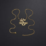 Flower Art Font Name Necklace Personalized Jewelry